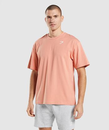 Gymshark Essential Oversized Muške T Shirts Roze | HR 2428NWY